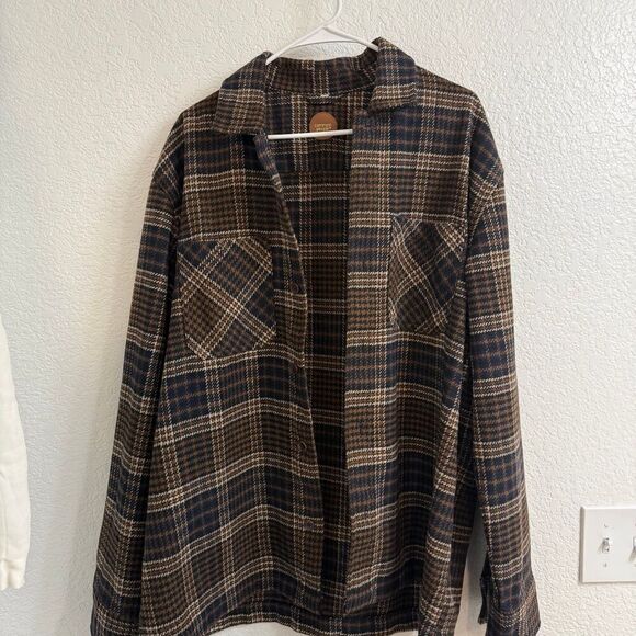 Common People ADAM green and navy checkered size large - Picture 1 of 3